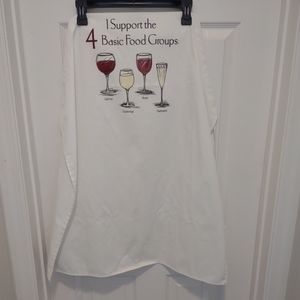 Attitude Aprons Adjustable "I Support 4 Basic Food Groups" Apron, White One Size
